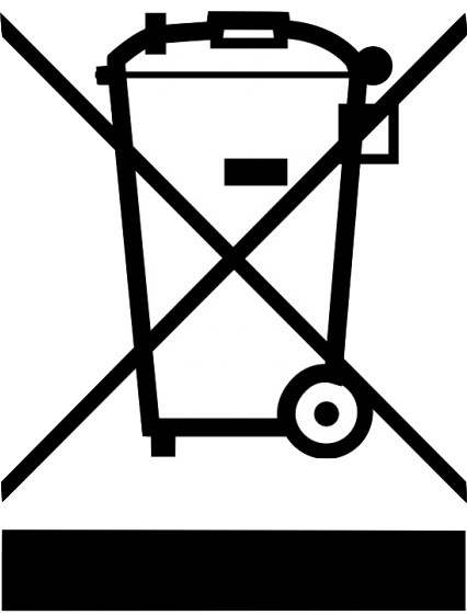 Symbol durchgestrichene Mülltonne